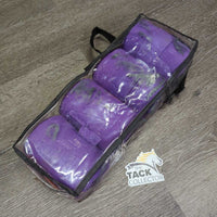 4 Fleece Polos, bag vgc/xc, mnr dirt & hair, torn bag & handle
