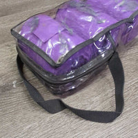 4 Fleece Polos, bag vgc/xc, mnr dirt & hair, torn bag & handle
