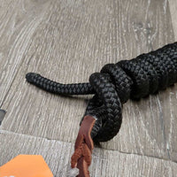 Thin Narrow Nylon Horsemanship Rope, leather flapper end *xc/like new
