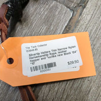Thin Narrow Nylon Horsemanship Rope, leather flapper end *xc/like new
