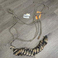 v.Thin Nylon Rope Halter, attached Lead Rope *gc/fair, dirt, stains, v.frayed
