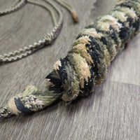 v.Thin Nylon Rope Halter, attached Lead Rope *gc/fair, dirt, stains, v.frayed
