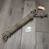 Horsemanship Rope, leather Flapper end *gc/fair, v.dirty, stains, stretched/thin end, knotted
