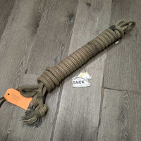 Horsemanship Rope, leather Flapper end *gc/fair, v.dirty, stains, stretched/thin end, knotted
