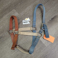 Thick Nylon Halter *gc, dirty, rusty, faded, edge scrapes, frayed holes, older
