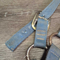 Thick Nylon Halter *gc, dirty, rusty, faded, edge scrapes, frayed holes, older
