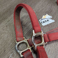 Thick Nylon Halter *fair, frays, dirty, stains, faded, v.torn hole, edge rubs, frays
