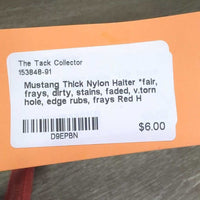 Thick Nylon Halter *fair, frays, dirty, stains, faded, v.torn hole, edge rubs, frays
