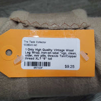 1 Only High Quality Vintage Wool Leg Wrap, iron-on label *vgc, clean, older, mnr pills, threads
