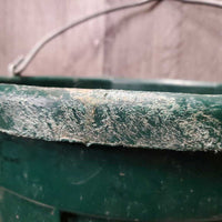 Light Flat Back Plastic Bucket *gc/fair, scrapes, scratches, clean, stains, faded, film, cracked & bent
