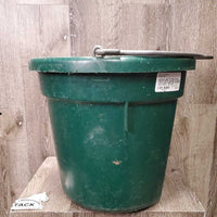 Light Flat Back Plastic Bucket *gc/fair, scrapes, scratches, clean, stains, faded, film, cracked & bent
