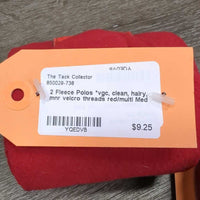 2 Fleece Polos *vgc, clean, hairy, mnr velcro threads
