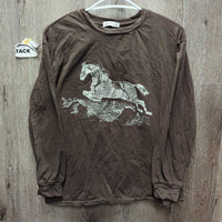 LS Cotton Shirt "Running Horse" *vgc, mnr faded? & curled bottom
