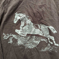 LS Cotton Shirt "Running Horse" *vgc, mnr faded? & curled bottom
