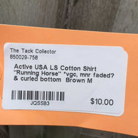 LS Cotton Shirt "Running Horse" *vgc, mnr faded? & curled bottom
