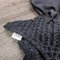 Crochet Fly Veil Ear Bonnet, piping *vgc/xc, puckered, linty?stained ears, faded edge?
