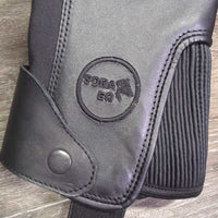 Leather "Crocodile Top" Half Chaps, Back Zips *xc/like new, clean, mnr dusty, scratches, loose/creased lining
