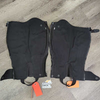 Leather "Crocodile Top" Half Chaps, Back Zips *xc/like new, clean, mnr dusty, scratches, loose/creased lining
