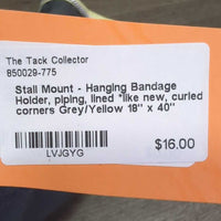 Stall Mount - Hanging Bandage Holder, piping, lined *like new, curled corners
