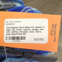 Hard Mesh Fly Sheet, 2 legs *gc, clean, repairs, snags, mnr torn wither, threads, stain, tears, pulls
