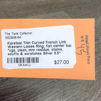 Thin Curved French Link Western Loose Ring, flat center bar *vgc, clean, mnr residue, stains, scuffs & scratches
