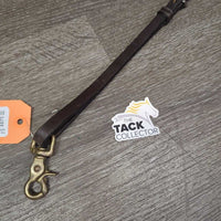 Narrow Adjustable Standing Martingale Strap, brass snap *vgc/gc, clean, mnr dents, scrapes, creases, dirt & rubs, xholes, missing keeper
