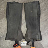 JUNIORS Thick Synthetic Micro Suede Half Chaps *gc, dirt, faded, rubs
