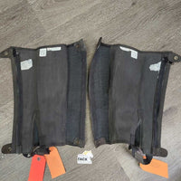 JUNIORS Thick Synthetic Micro Suede Half Chaps *gc, dirt, faded, rubs
