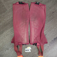 Synthetic Micro Suede Half Chaps *gc, stains, dirt, edge rubs, stretched elastics
