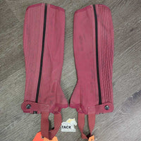 Synthetic Micro Suede Half Chaps *gc, stains, dirt, edge rubs, stretched elastics
