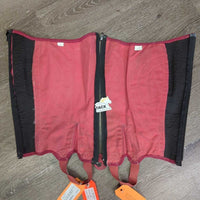 Synthetic Micro Suede Half Chaps *gc, stains, dirt, edge rubs, stretched elastics
