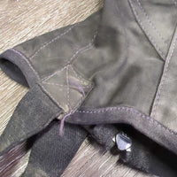 JUNIORS Synthetic Micro Suede Half Chaps *gc, dirty, rubs, pulled threads, undone stitching, faded
