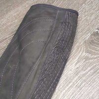JUNIORS Synthetic Micro Suede Half Chaps *gc, dirty, rubs, pulled threads, undone stitching, faded
