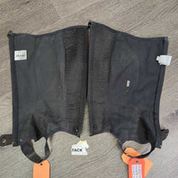 JUNIORS Synthetic Micro Suede Half Chaps *gc, dirty, rubs, pulled threads, undone stitching, faded
