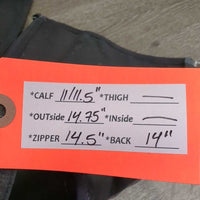 JUNIORS Synthetic Micro Suede Half Chaps *gc, dirty, rubs, pulled threads, undone stitching, faded
