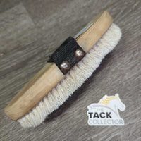 Short Bristle Dandy Brush, handle *gc/fair, older, rubs, stains, cracks, marker, faded, bent & rough bristles
