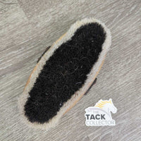 Short Bristle Dandy Brush, handle *gc/fair, older, rubs, stains, cracks, marker, faded, bent & rough bristles
