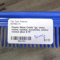 Plastic Mane Comb *gc, clean, stains, residue, scratches, sticker residue

