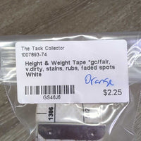 Height & Weight Tape *gc/fair, v.dirty, stains, rubs, faded spots
