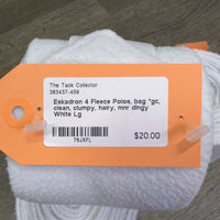 4 Fleece Polos, bag *gc, clean, clumpy, hairy, mnr dingy
