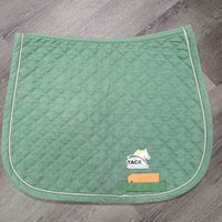 Quilt Dressage Pad, piping *gc/fair, v. faded, pilly, torn piping, mnr rubs, pills, stains, holey edges
