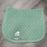 Quilt Dressage Pad, piping *gc/fair, v. faded, pilly, torn piping, mnr rubs, pills, stains, holey edges

