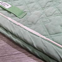 Quilt Dressage Pad, piping *gc/fair, v. faded, pilly, torn piping, mnr rubs, pills, stains, holey edges
