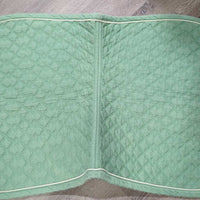 Quilt Dressage Pad, piping *gc/fair, v. faded, pilly, torn piping, mnr rubs, pills, stains, holey edges
