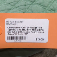 Quilt Dressage Pad, piping *gc/fair, v. faded, pilly, torn piping, mnr rubs, pills, stains, holey edges
