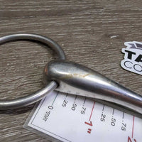 Med hollow Mouth Loose Ring Snaffle Bit *gc/fair, dirty, stains, residue, rubs, scratches, chewed
