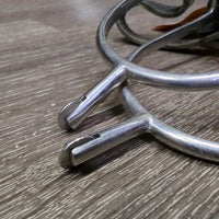 v.Fine Smooth Rowel Spurs, Thick Leather Spur Straps *xc/vgc, clean, mnr scuffs & edge scrapes
