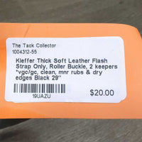 Thick Soft Leather Flash Strap Only, Roller Buckle, 2 keepers *vgc/gc, clean, mnr rubs & dry edges
