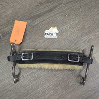 Thick Leather & Sheepsking Hackamore, chin strap *xc/like new, clean, mnr film?residue, creases & scuffs
