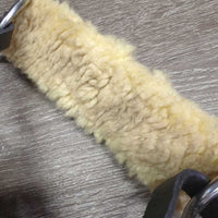 Thick Leather & Sheepsking Hackamore, chin strap *xc/like new, clean, mnr film?residue, creases & scuffs
